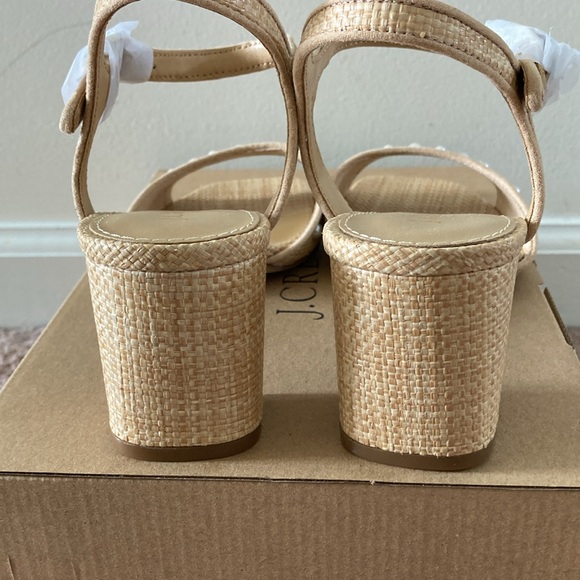 JCrew Factory pearl woven heeled sandals - Picture 5 of 6
